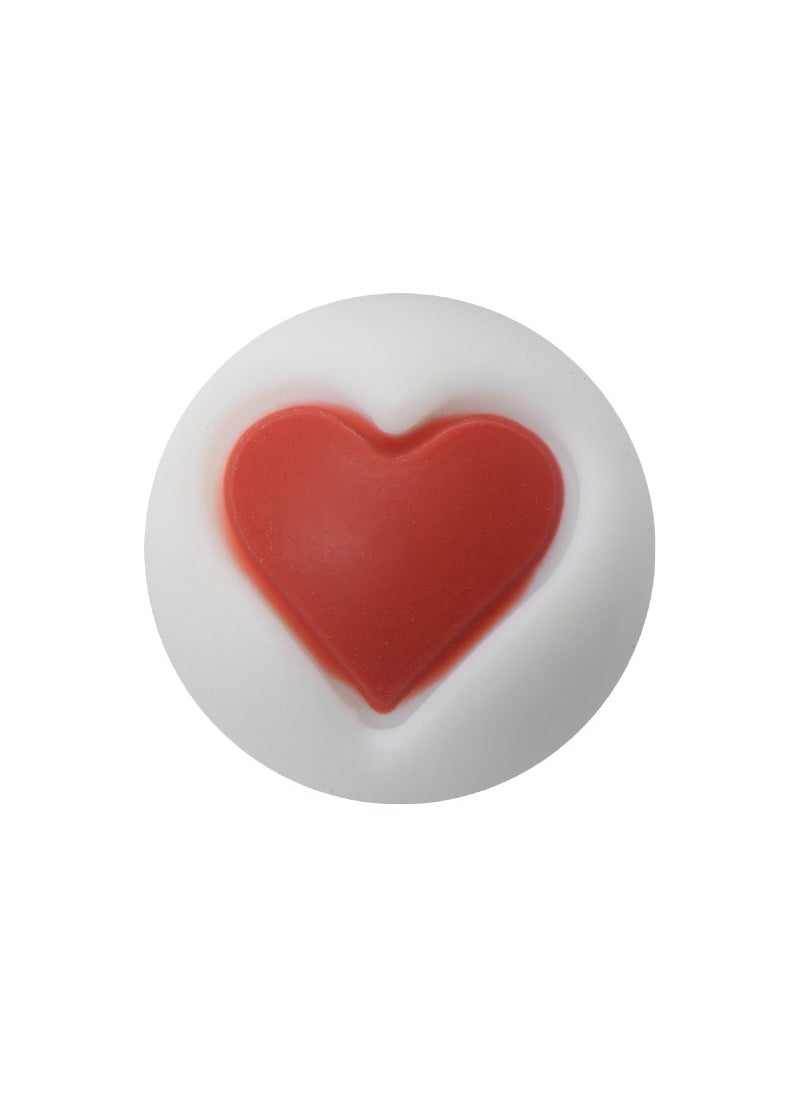 Silicone Double-Sided Heart Beads 15mm Teething Necklace 1# White and Red Love