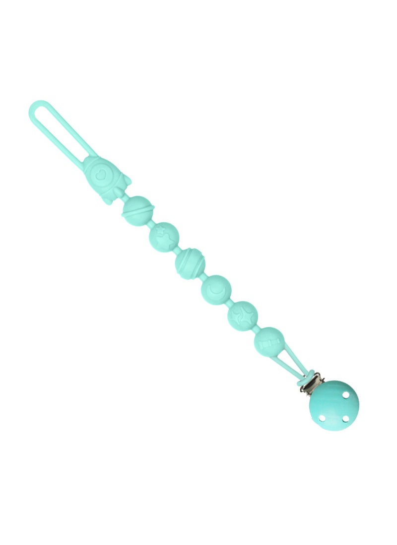 Baby Silicone Teether Pacifier Clip Cyan