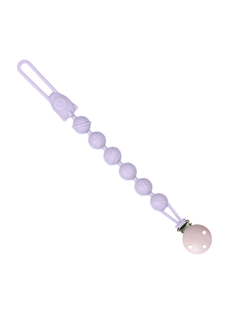 Baby Silicone Teether Pacifier Clip Purple