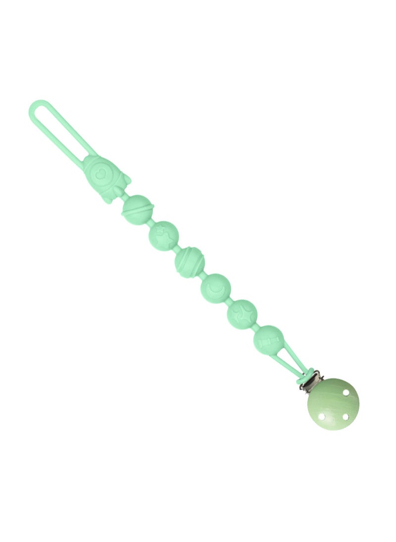 Baby Silicone Teether Pacifier Clip Green