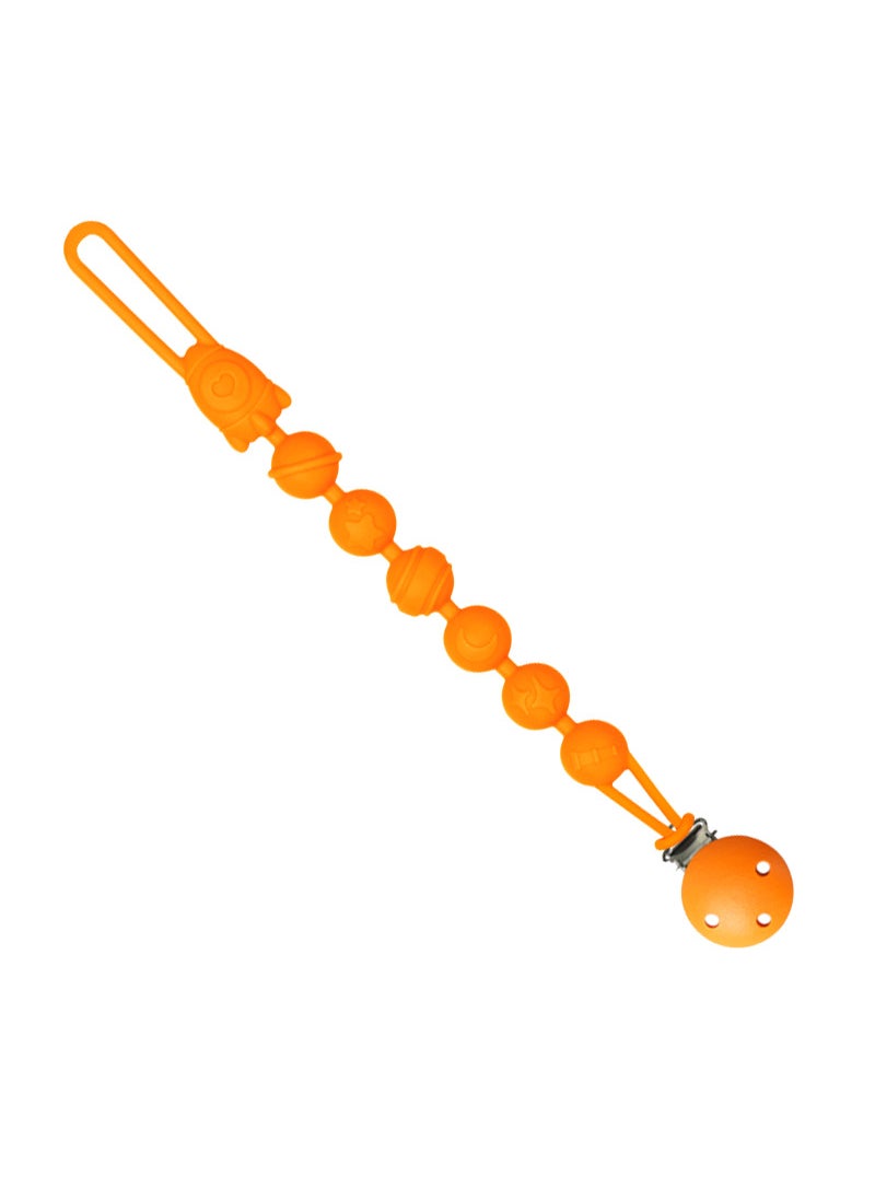 Baby Silicone Teether Pacifier Clip Orange