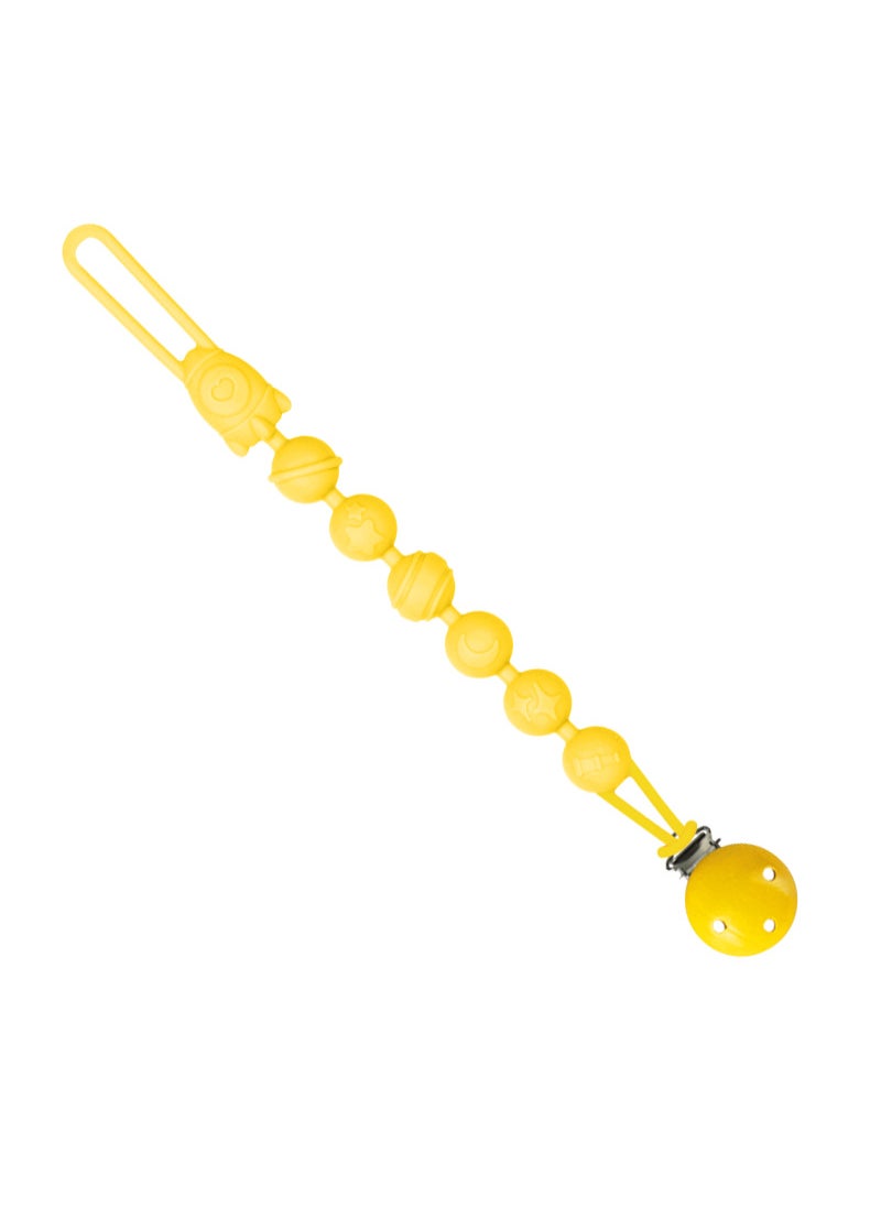 Baby Silicone Teether Pacifier Clip Yellow