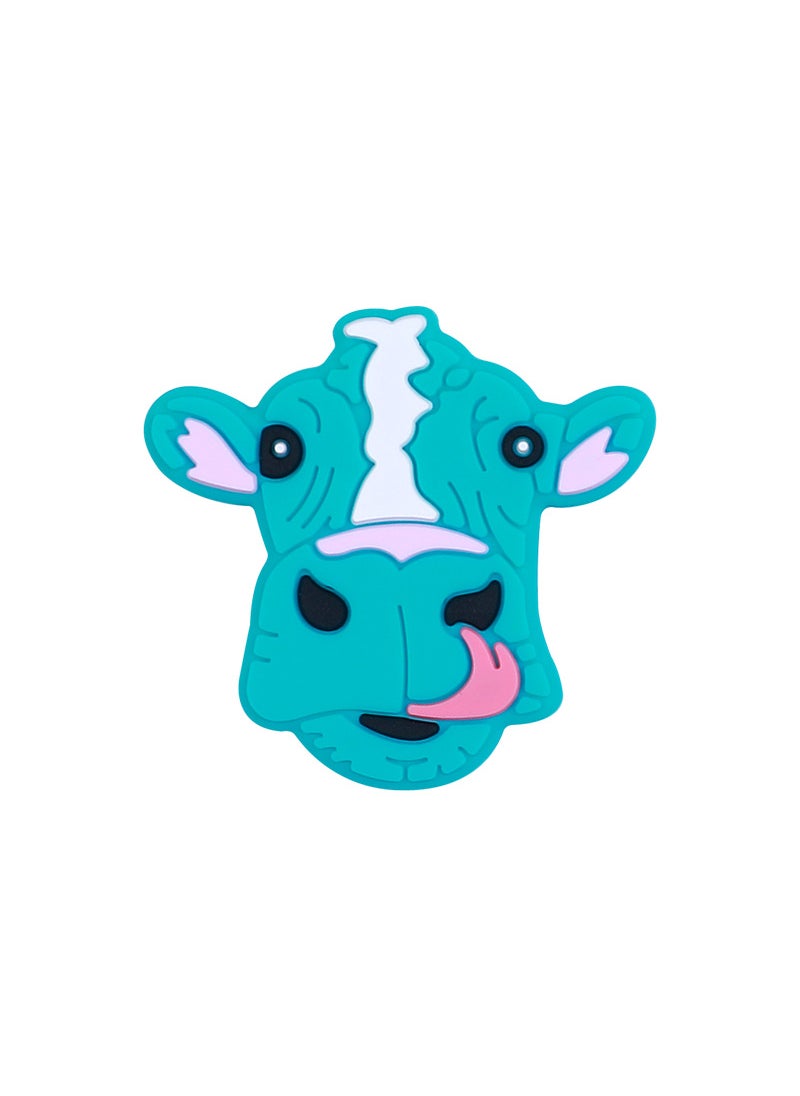 Silicone Beads Teething Necklace for Kids Turquoise Green Bull Head