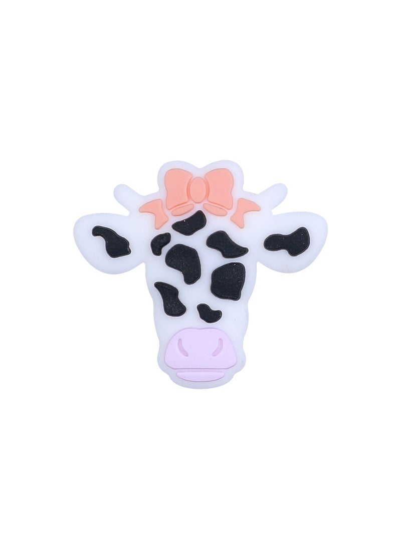 Silicone Beads Teething Necklace for Kids Bow Cow