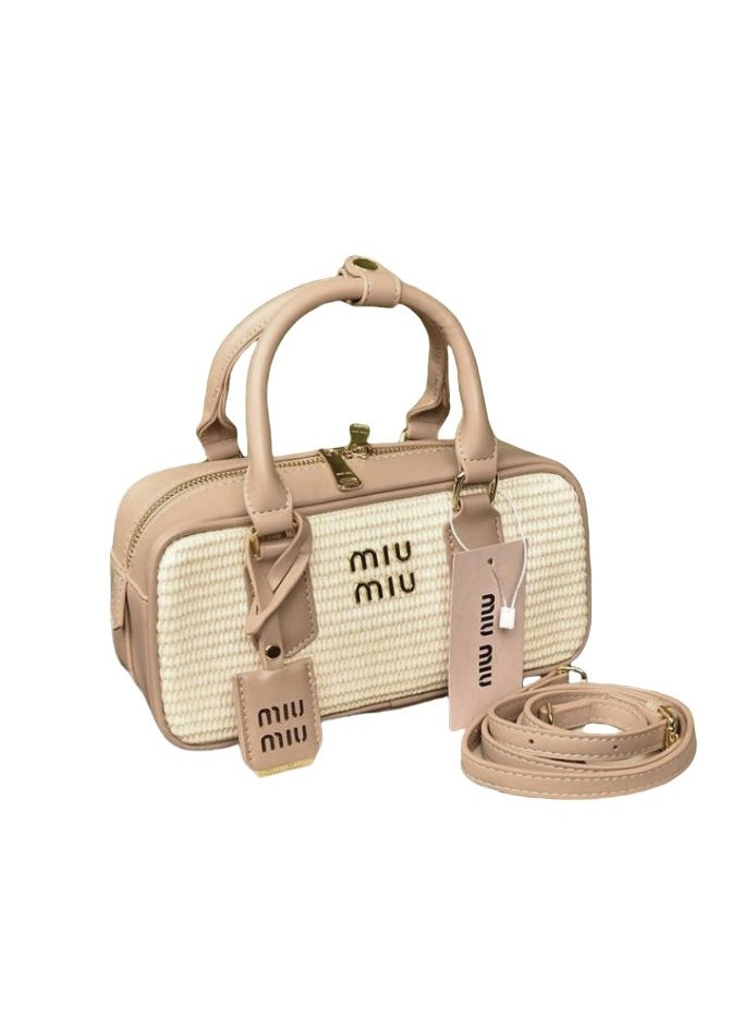 MIU Bowling Pleated Vintage Crossbody Shoulder Bag