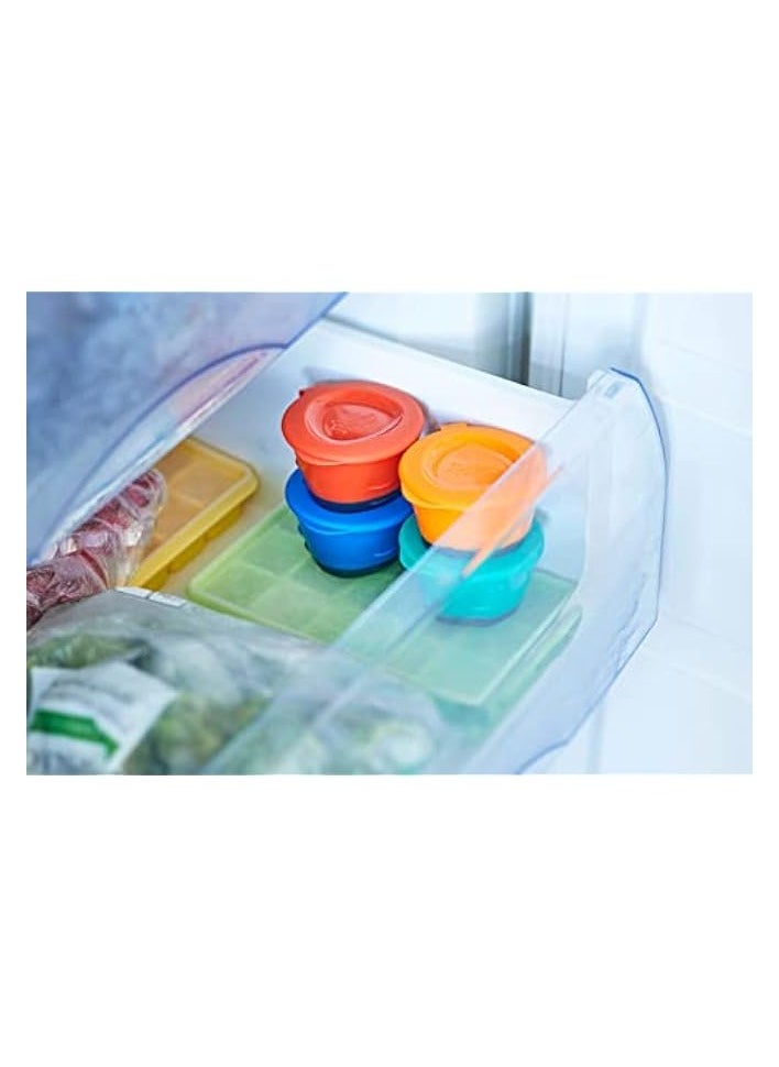 Freezer Pots and Tray - Assorted Colors, Pack of 4