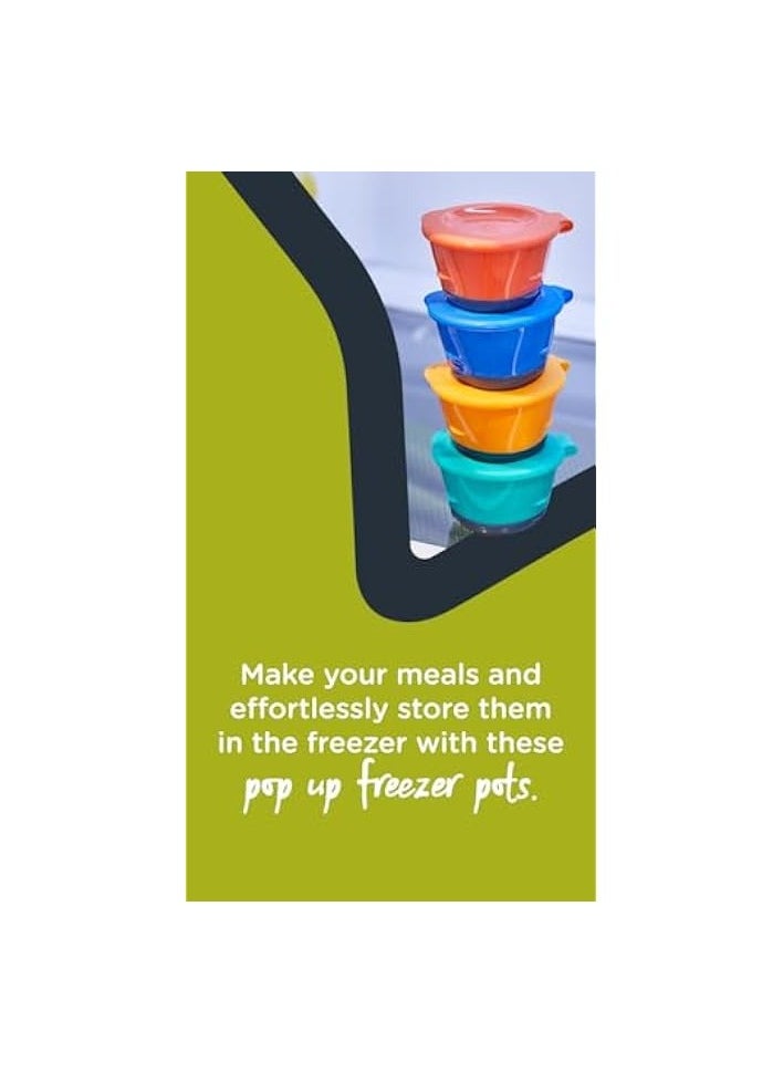 Freezer Pots and Tray - Assorted Colors, Pack of 4