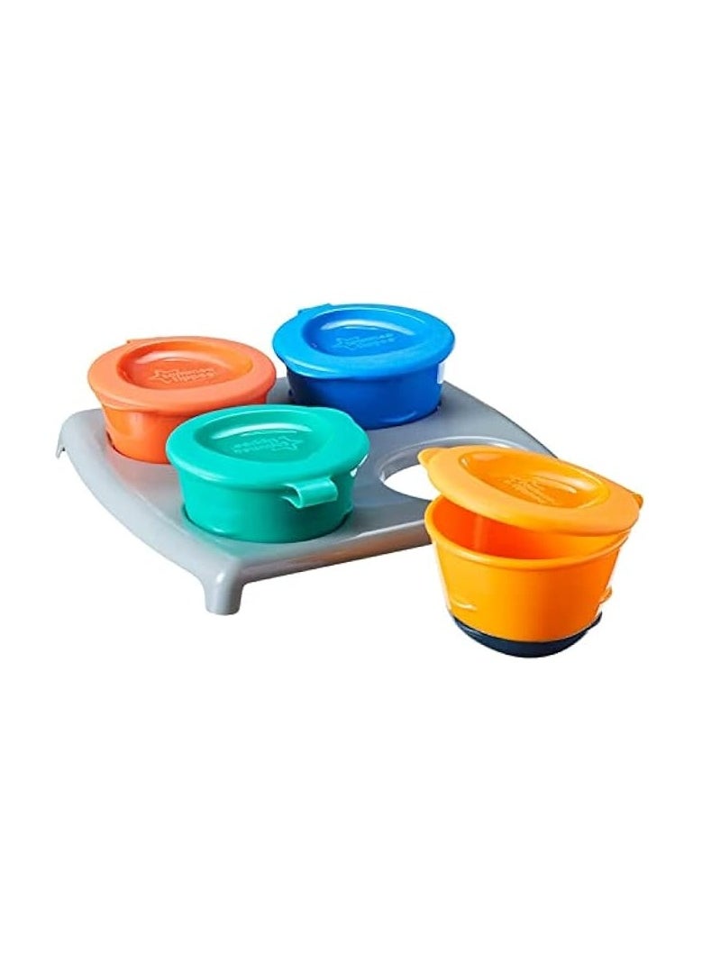 Freezer Pots and Tray - Assorted Colors, Pack of 4