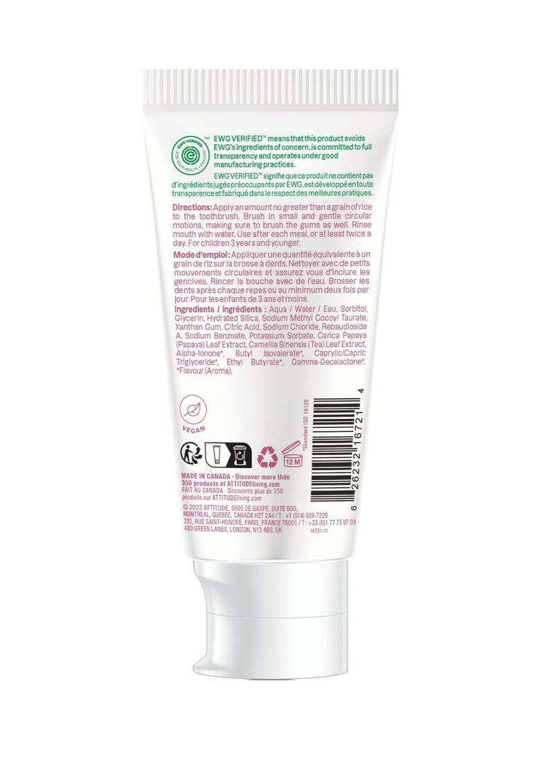 Baby and Child Fluoride Free Training Toothpaste Natural Vegan EWG Verified Strawberry 75 Grams