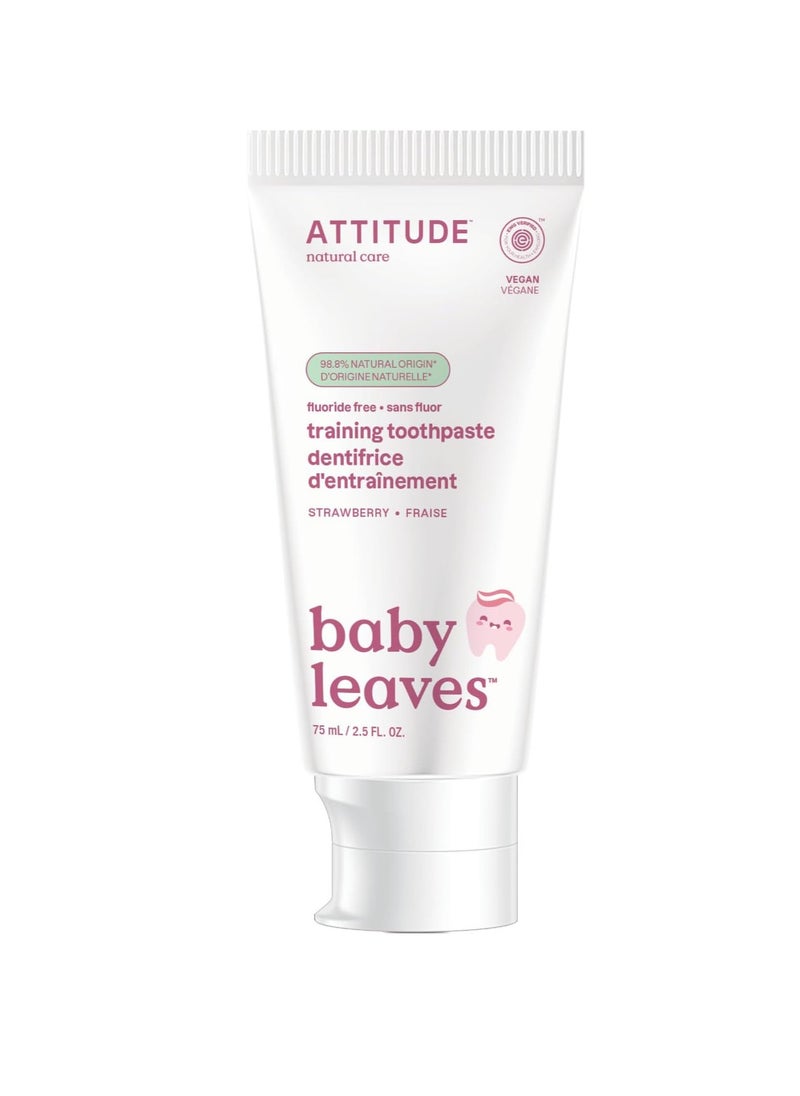 Baby and Child Fluoride Free Training Toothpaste Natural Vegan EWG Verified Strawberry 75 Grams