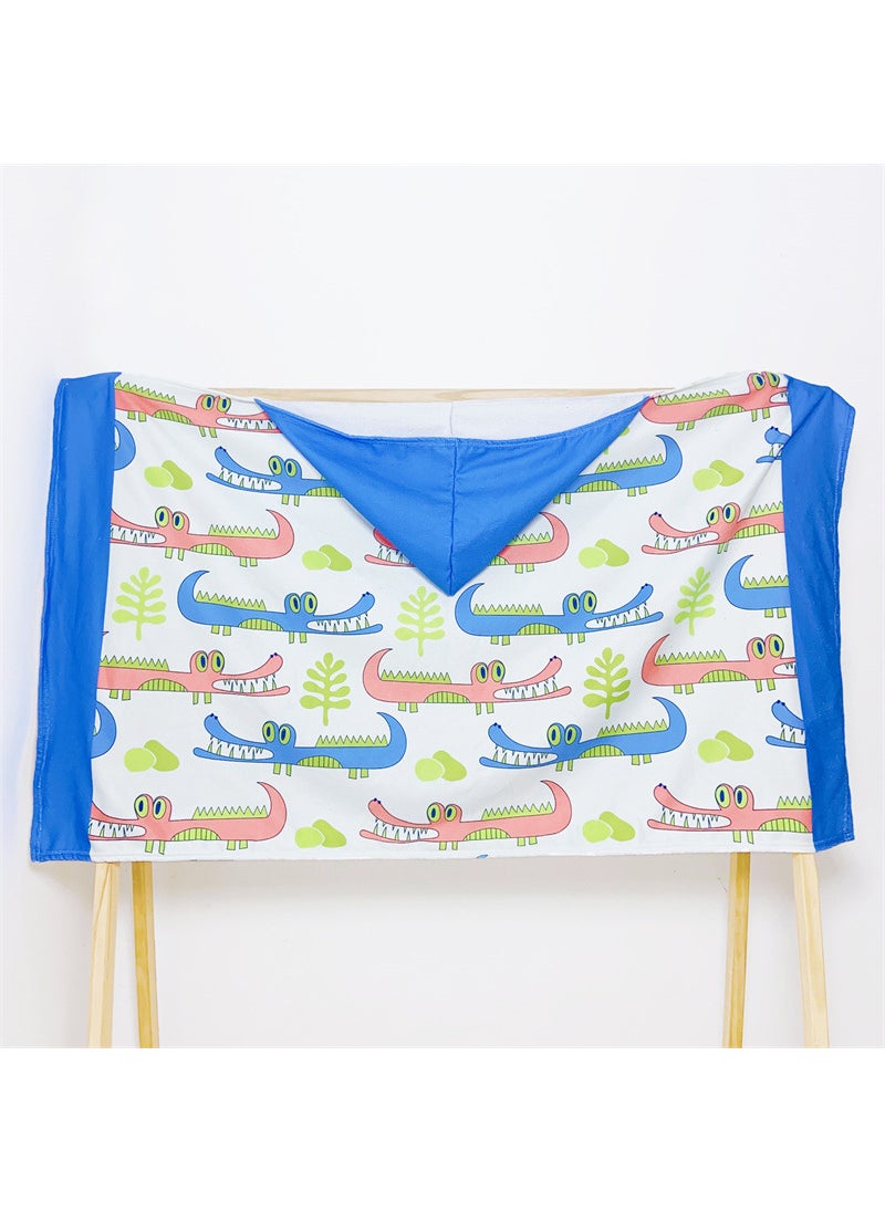 Oversized Cartoon Hooded Beach Towel Robe for Kids Arrange crocodiles