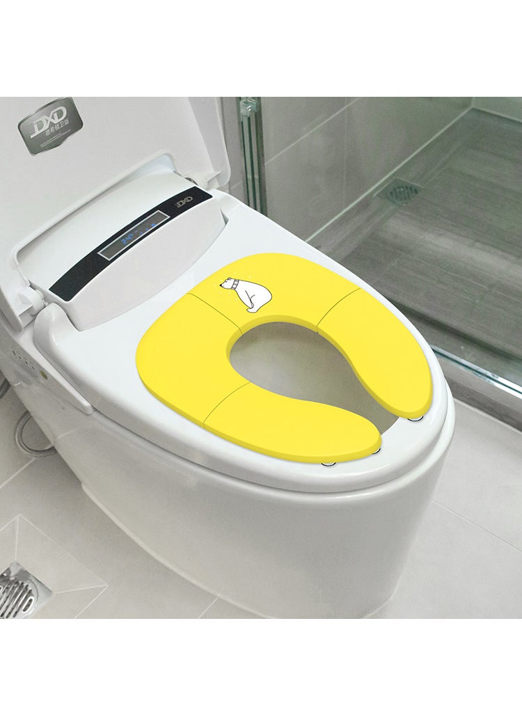 Childrens toilet portable mens and womens toilet ring car toilet foldable baby travel toilet ring Yellow