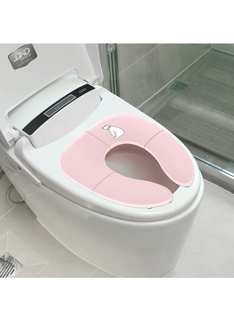 Childrens toilet portable mens and womens toilet ring car toilet foldable baby travel toilet ring Pink