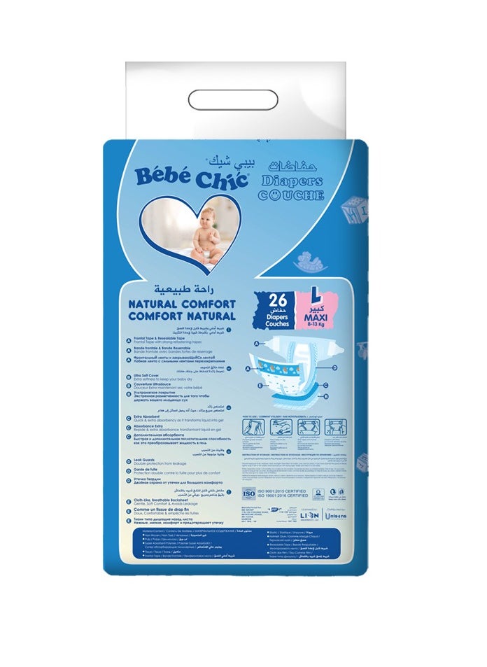 Bebe Chic Diapers Large (Regular Packing) 26pcs/Pack