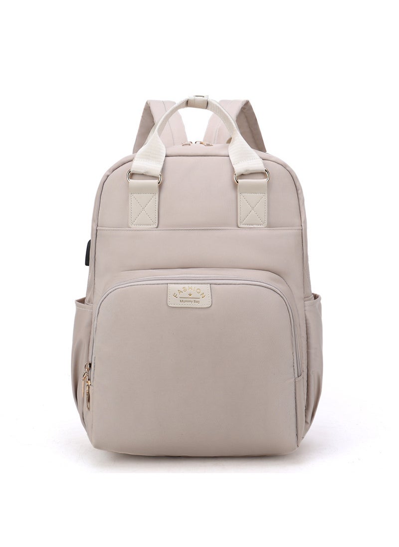 Mummy Bag Womens 2023 New Womens Bag for Baby and Baby Backpack Computer Bag Large Capacity College Style Backpack Beige