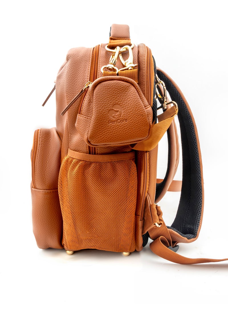 Ergonomic 3-in-1 Diaper Bag | Tan Brown