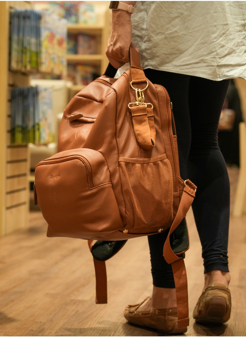 Ergonomic 3-in-1 Diaper Bag | Tan Brown