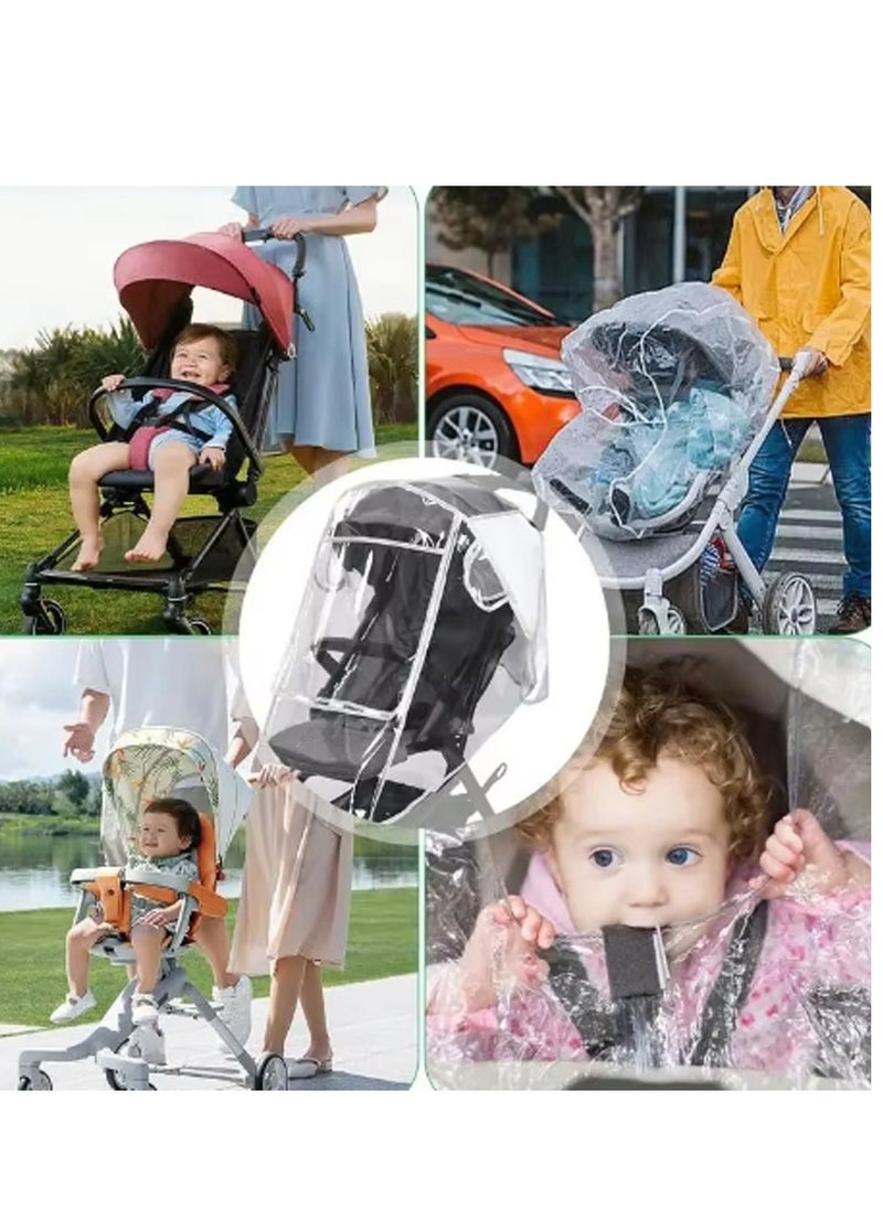 Clear Stroller Rain Cover Protect from Wind Snow Dust Easy to Install Remove