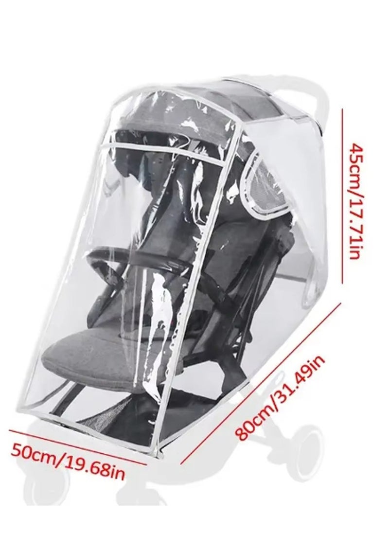 Clear Stroller Rain Cover Protect from Wind Snow Dust Easy to Install Remove