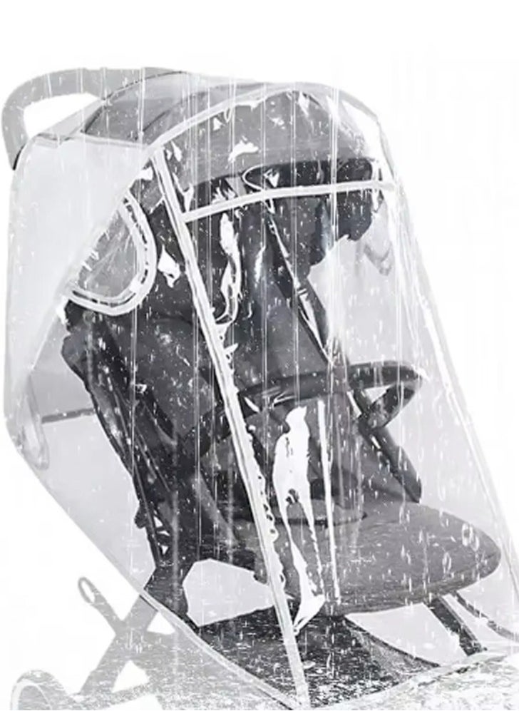 Clear Stroller Rain Cover Protect from Wind Snow Dust Easy to Install Remove