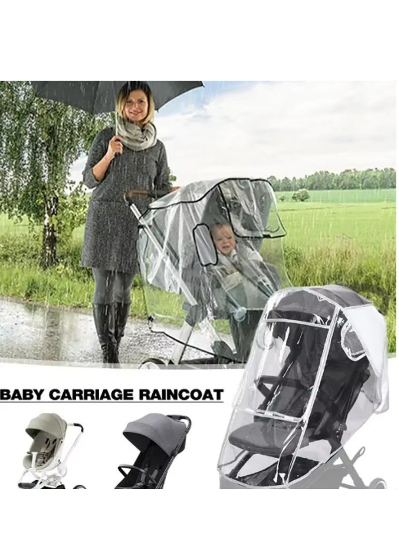 Clear Stroller Rain Cover Protect from Wind Snow Dust Easy to Install Remove