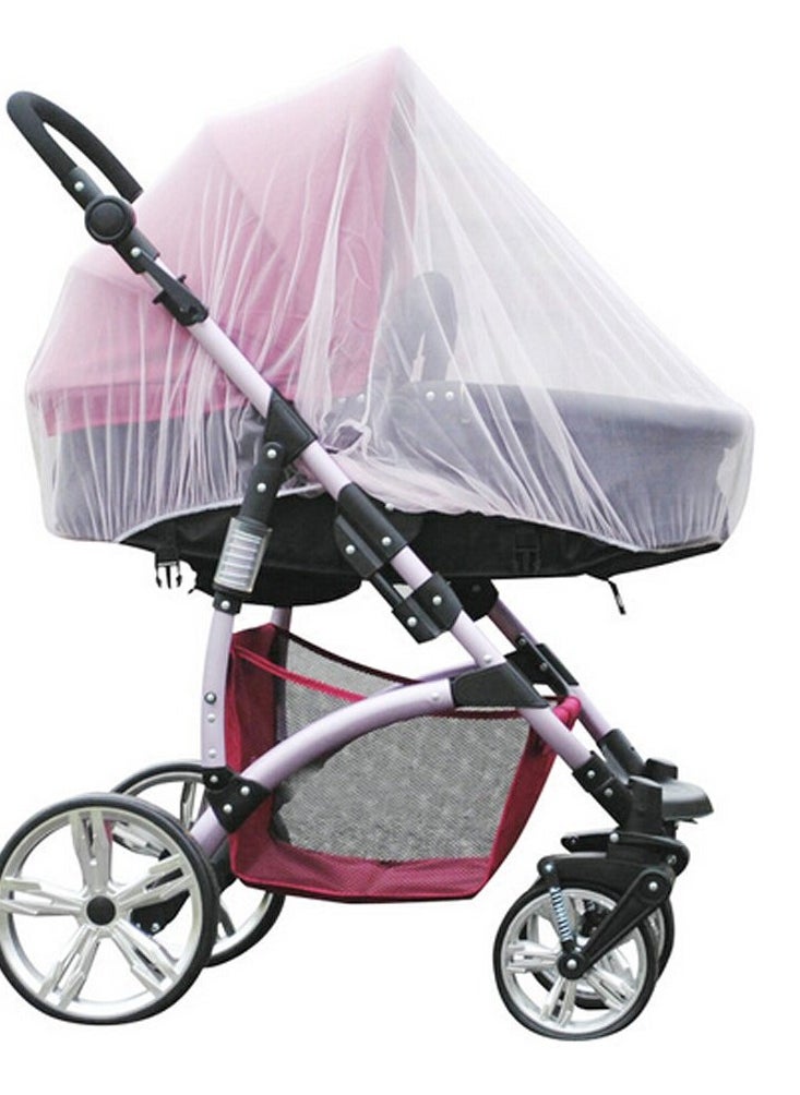 Baby Stroller Insect Net Cover, 59 Inch Large Size for Stroller, Infant Carriers, Car Seats, Cribs, Bassinets, Playpens, Full Mesh Cover (White) Polyester Mesh