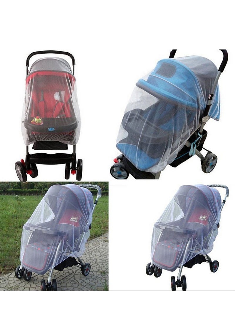 Baby Stroller Insect Net Cover, 59 Inch Large Size for Stroller, Infant Carriers, Car Seats, Cribs, Bassinets, Playpens, Full Mesh Cover (White) Polyester Mesh