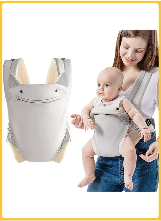 Baby Carrier Newborn to Toddler with Pocket, 4-in-1 Easy to Wear Ergonomic Adjustable Breathable Carrier Slings, Perfect for Baby Infants up to 15kg Toddlers