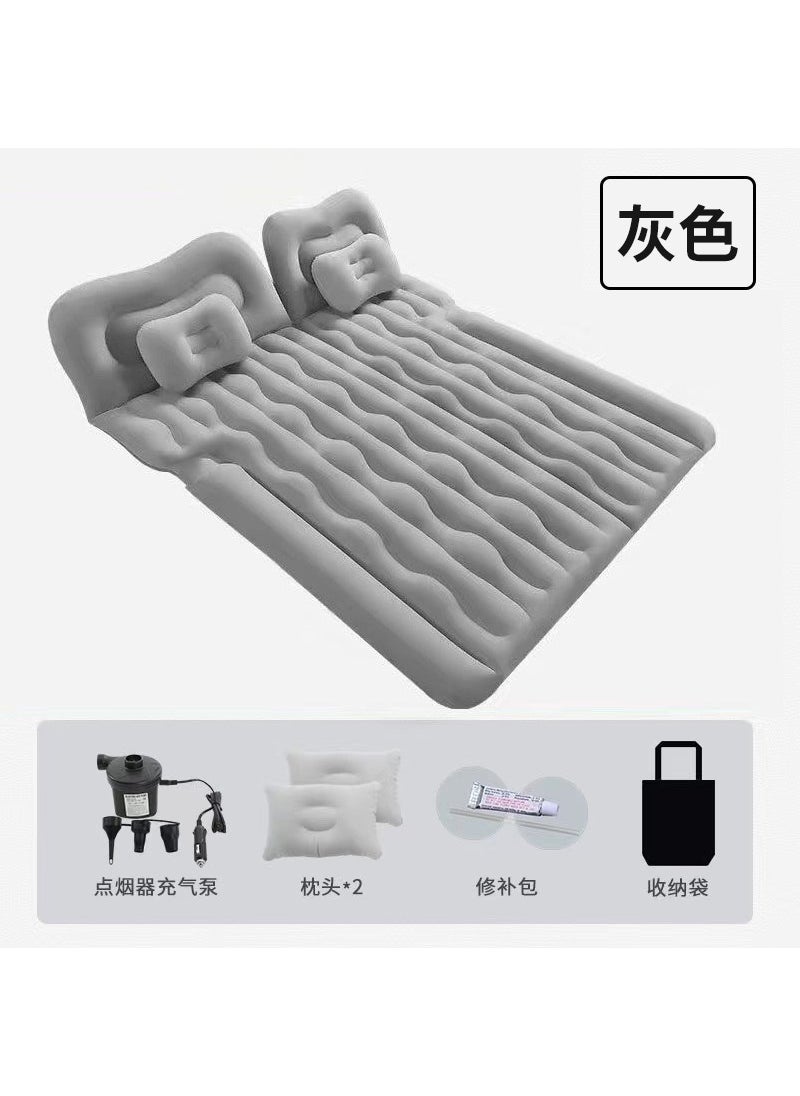 Factory Direct Sales car inflatable bed car mattress convenient easy to carry convenient fabric soft and comfortable multi-color optional [SUV wave gray flocking] headrest electric pump