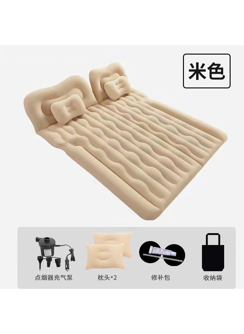 Factory Direct Sales car inflatable bed car mattress convenient easy to carry convenient fabric soft and comfortable multi-color optional [SUV beige flocking] headrest electric pump