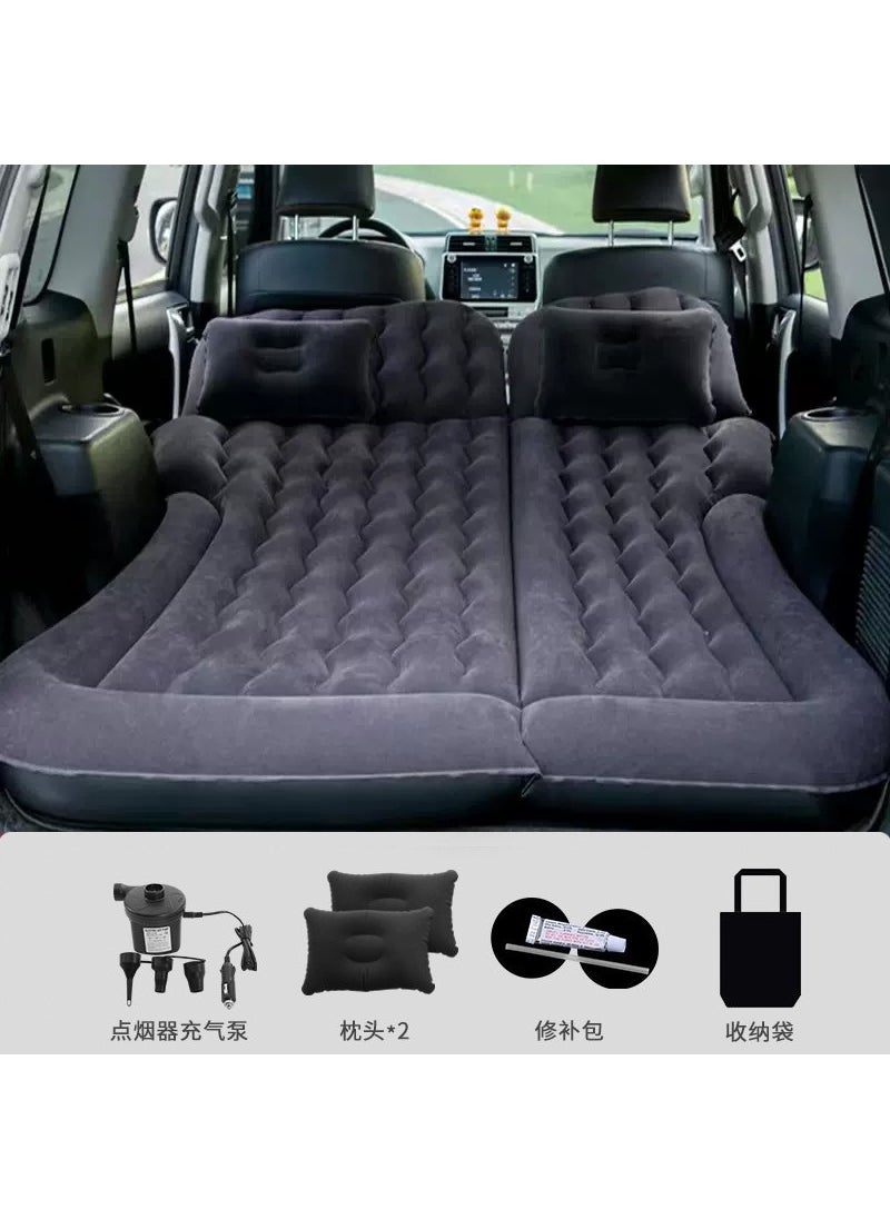 Factory Direct Sales car inflatable bed car mattress convenient easy to carry convenient fabric soft and comfortable multi-color optional [SUV black flocking] headrest electric pump