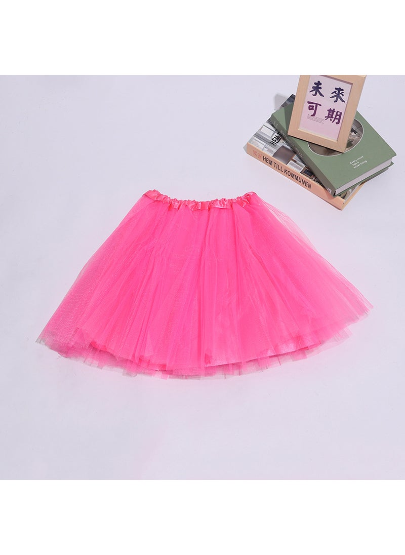 Kids Tutu Skirt Dance Performance Triple Layer TullePink Pink