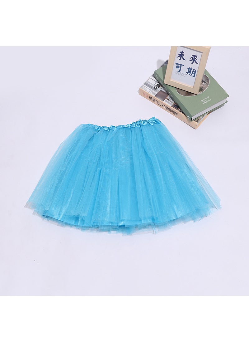 Kids Tutu Skirt Dance Performance Triple Layer TulleSky Blue Sky Blue