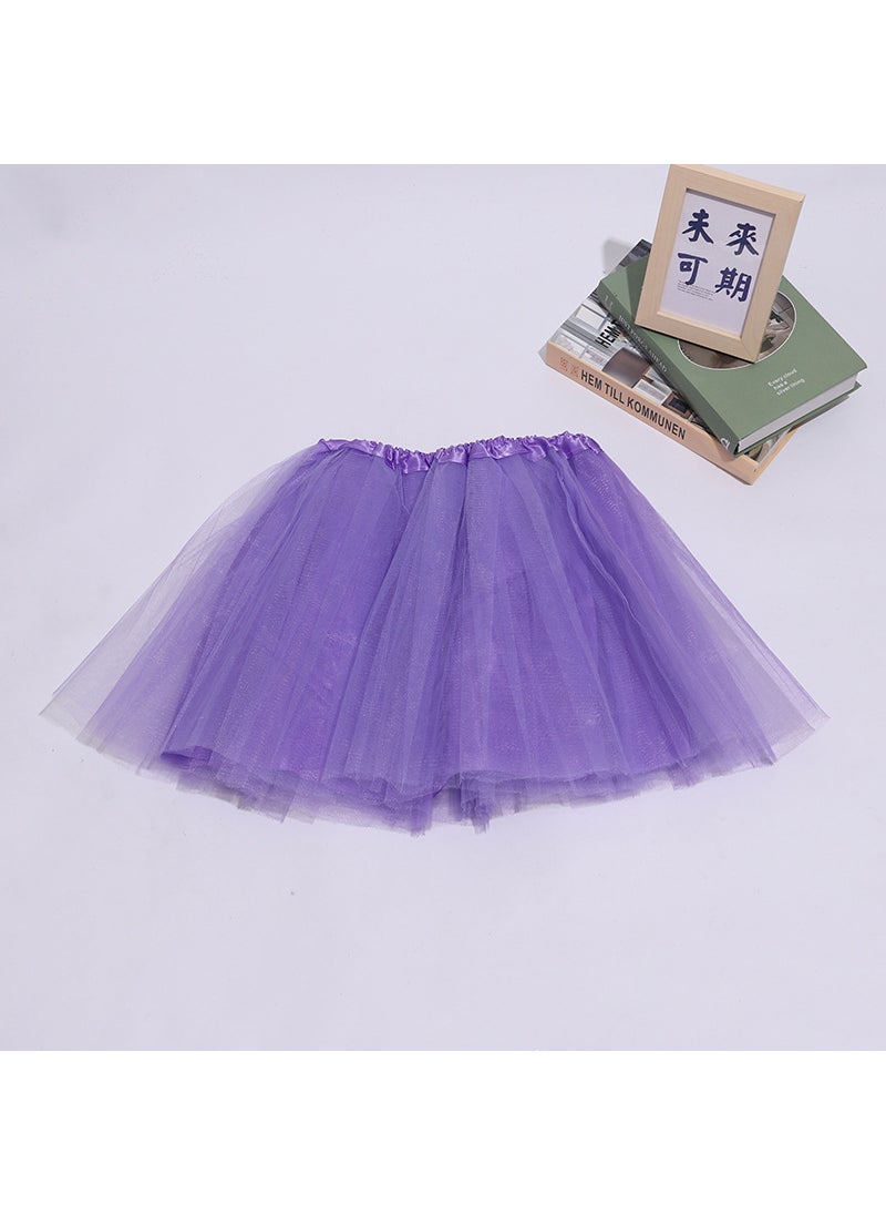 Kids Tutu Skirt Dance Performance Triple Layer TulleLight purple Light purple