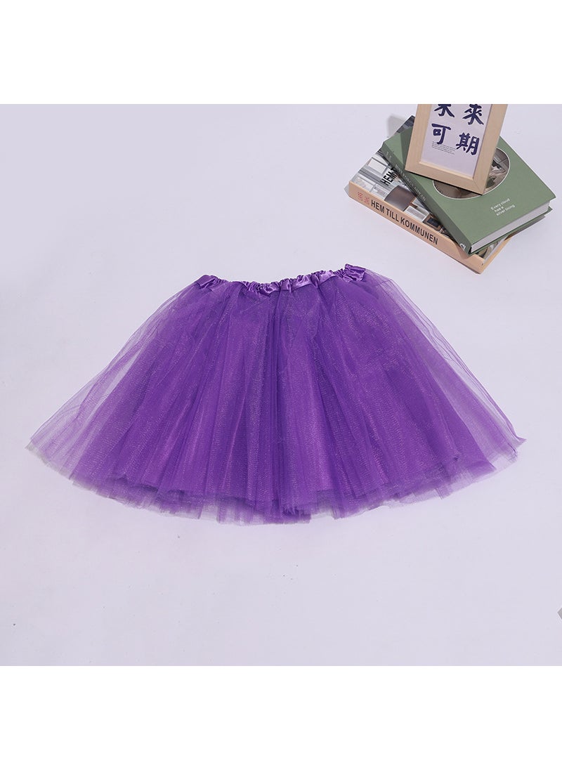 Kids Tutu Skirt Dance Performance Triple Layer TullePurple Purple