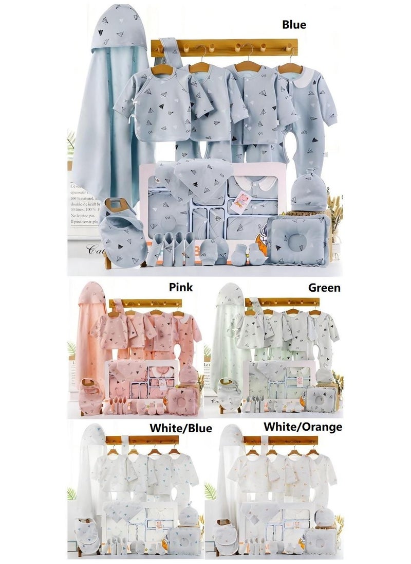 Baby Newborn Essentials Layette Gift Set With Box 22 Piece Baby Girl Boys Gifts Premium Cotton Baby Clothes Accessories Set Fits Newborn Baby Suit Set Cuddle Strap Bib Gloves Saliva Towel Pillow