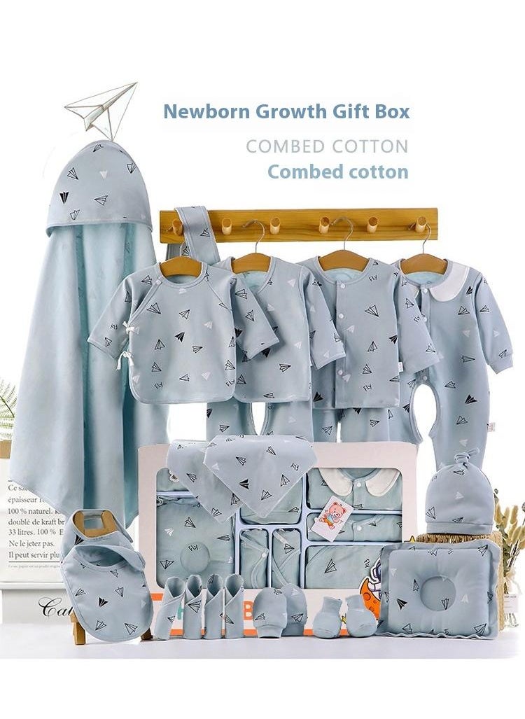 Baby Newborn Essentials Layette Gift Set With Box 22 Piece Baby Girl Boys Gifts Premium Cotton Baby Clothes Accessories Set Fits Newborn Baby Suit Set Cuddle Strap Bib Gloves Saliva Towel Pillow