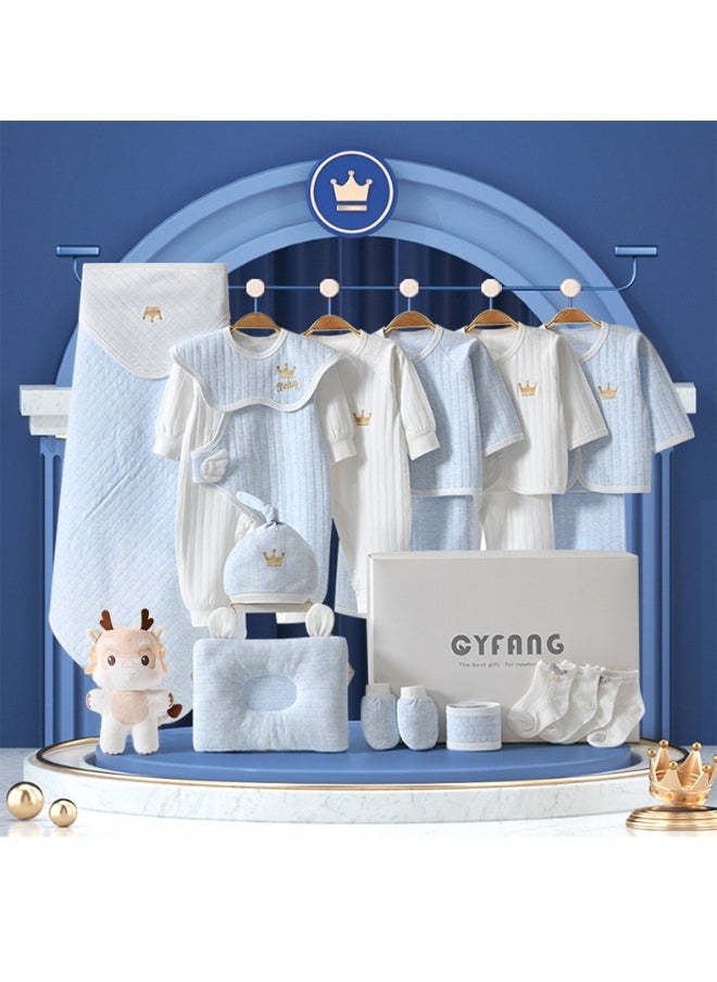 18 PCS Newborn Baby Gift Box Babies Clothes Set Infant Clothing Rompers Coat Socks Hat 100% Cotton for Boys & Girls