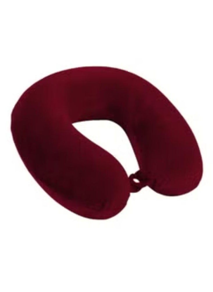 Velvet Neck and Travel Pillow Velvet Burgundy 30 x 25 x 10cm