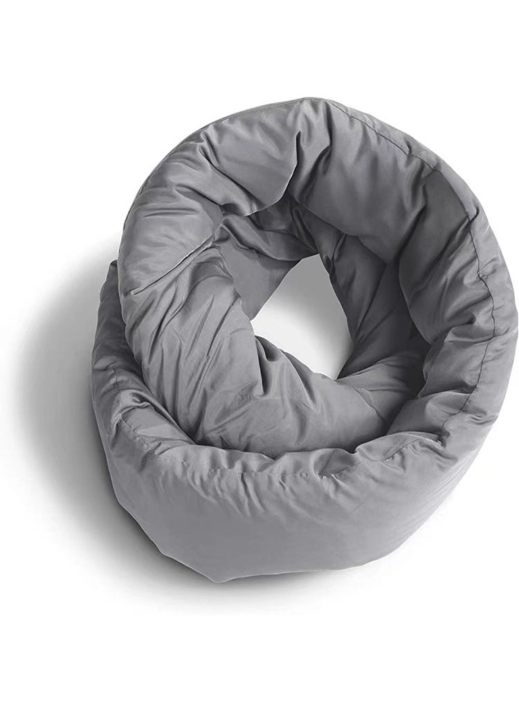 2023 new Japanese and Korean style soft scarf pillow office neck pillow unisex portable travel pillow Gray