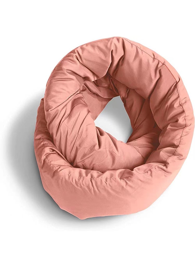 2023 new Japanese and Korean style soft scarf pillow office neck pillow unisex portable travel pillow Pink