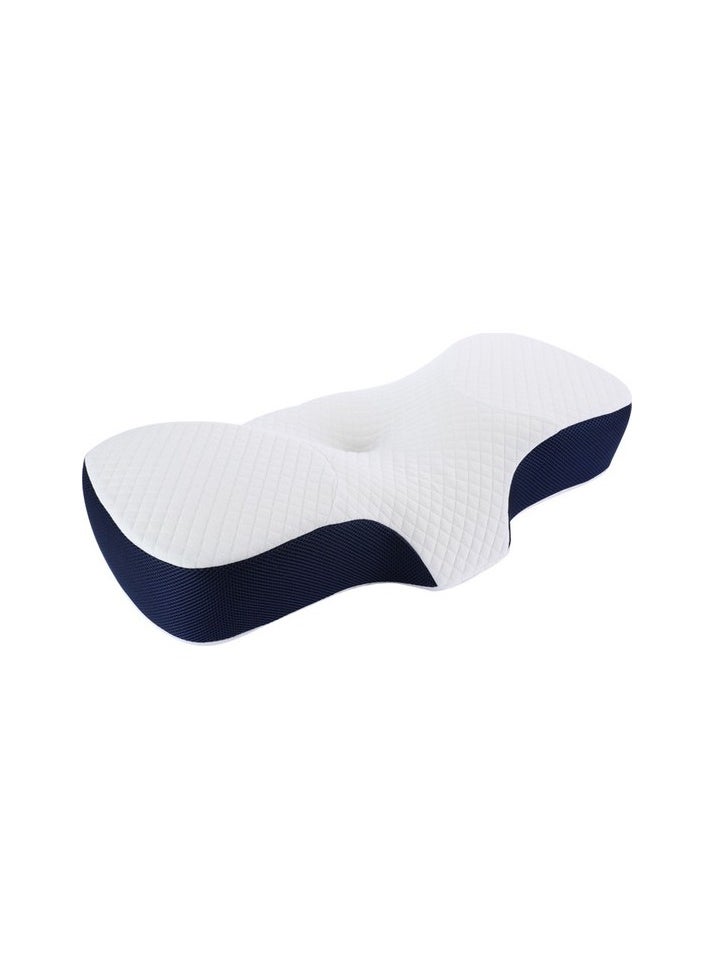 New neck pillow slow rebound memory foam pillow seed sleep memory pillow cervic Colour:Dark blue - white Ebatlar:67 x 35 x 12 cm