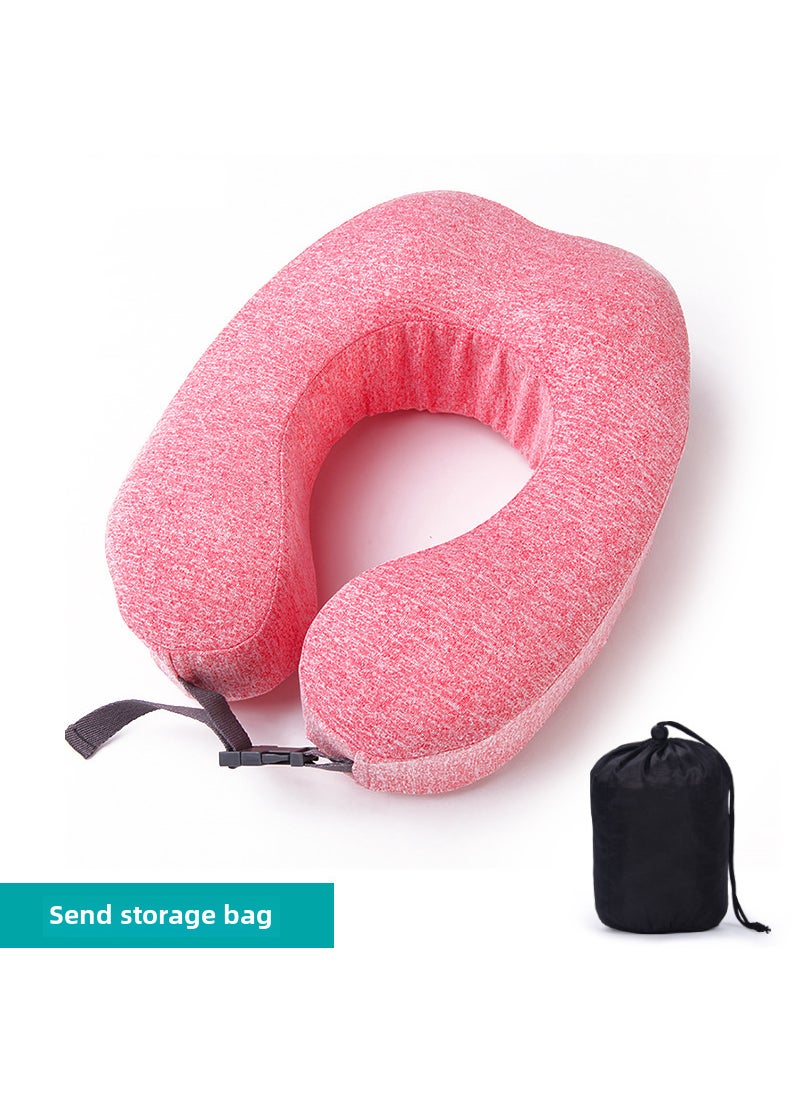 Memory Foam U-Shaped Travel Pillow SetF12-Rose Red + storage bag F12-Rose Red + storage bag