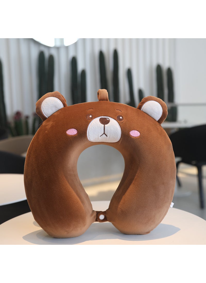 Cartoon Unicorn Memory Foam U-shaped Pillow Pillow Pillow for Cervical Spine Pillow for Aircraft Travel Portable Neck Pillow with LOGOBrown Bear Brown Bear