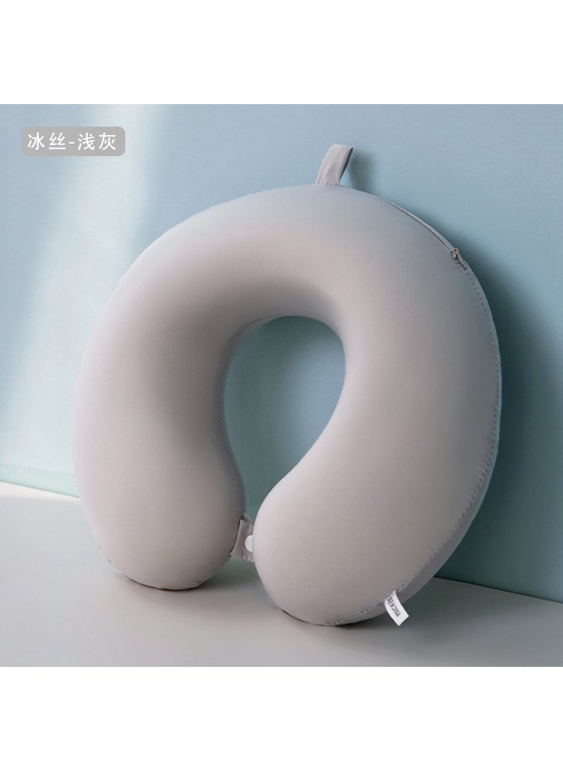 Cartoon Unicorn Memory Foam U-shaped Pillow Pillow Pillow for Cervical Spine Pillow for Aircraft Travel Portable Neck Pillow with LOGOIce silk u-shaped pillow-light gray Ice silk u-shaped pillow-light gray