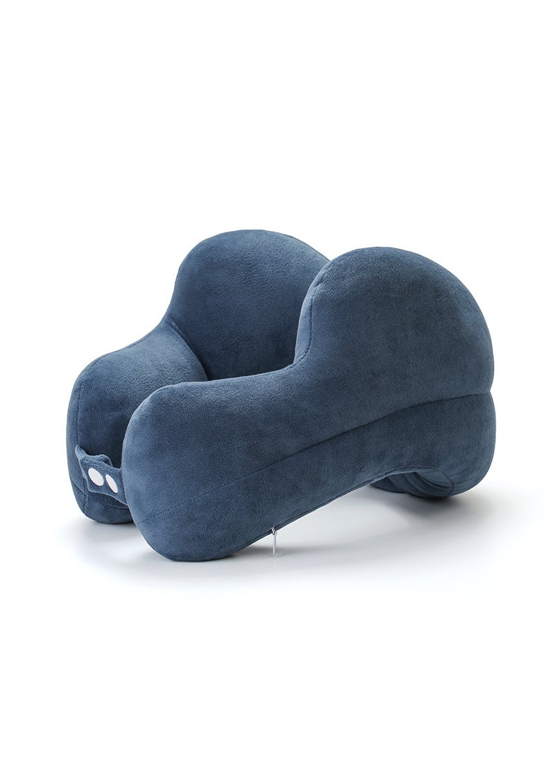 U-Shape Pillow for Neck Support Sapphire Blue