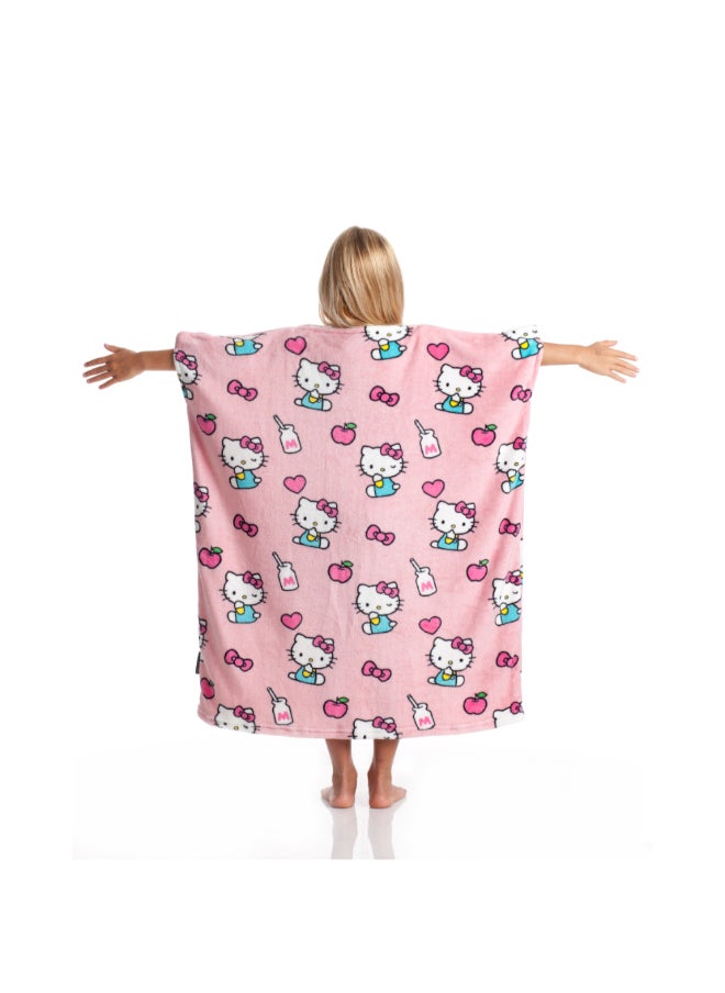 Wearable Blanket | Double Sided Wearable Fleece Blanket for Kids,  Soft, Comfy, Warm, Fun, Machine Washable, for Kids and Teenagers size 80x90cm - Momonga Hello Kitty