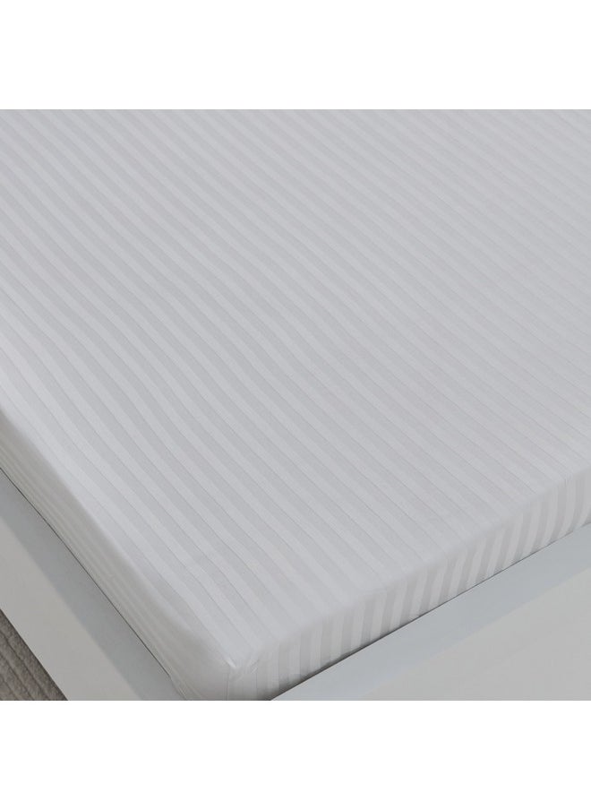 Hamilton Striped Satin Cotton Single Fitted Sheet 200 x 36 x 90 cm