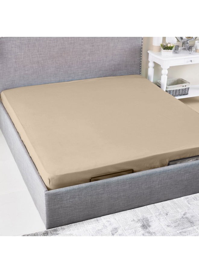 Ballina Solid Cotton King Fitted Sheet 200 x 33 x 180 cm