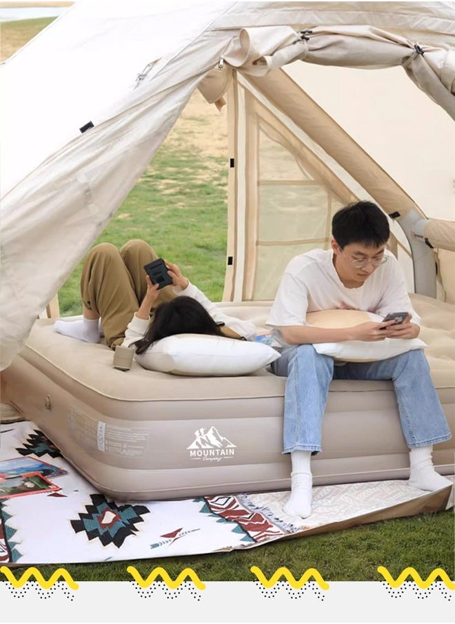 1PC Outdoor Portable Air Cushion Bed Folding Single person Inflatable Mattress Thickened Plush Mattress Household Inflatable Mattress